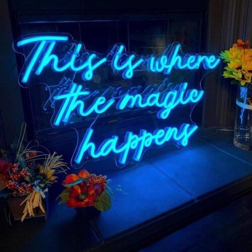 OHANEONK This is where the magic happens Custom Made Neon Sign Wall Lights Party Wedding Shop Window Restaurant Birthday Decor