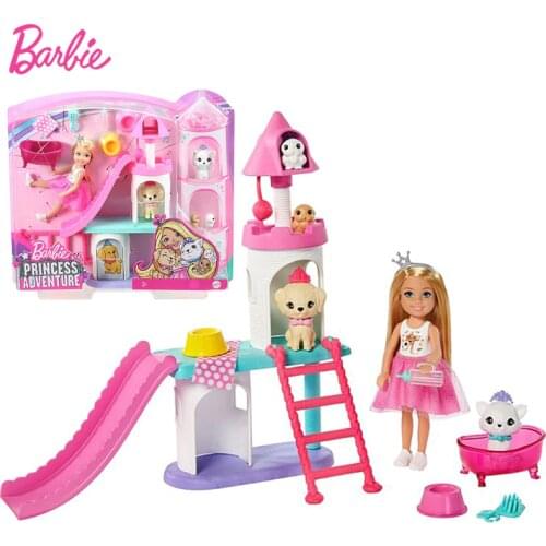 Original Barbie Chelsea Dolls Pet Castle Playset Toys for Girls Children Birthday Gifts Bonecas Accessories Toys Princess makeup
