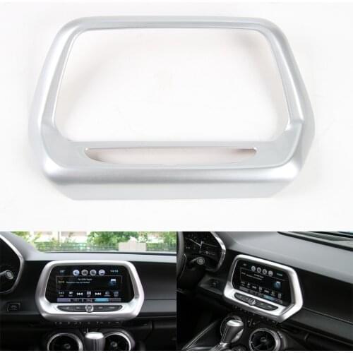 Car Interior Navigation GPS Panel Frame Trim Car-styling Sequin Mouldings Fit For Chevrolet Camaro 2017+ 3Colors