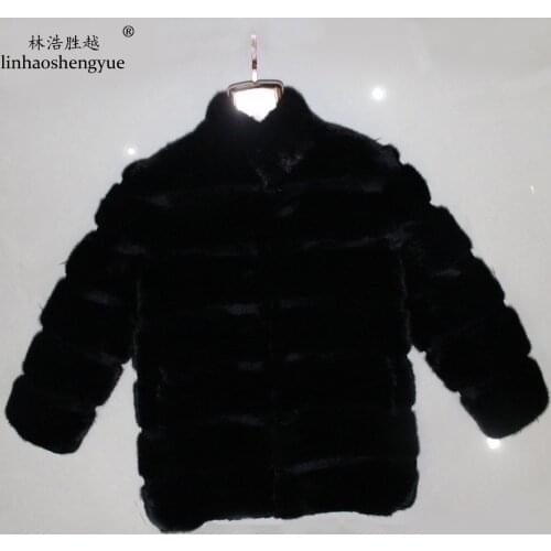 Linhaoshengyue 2017 NEW Real Fur Mink Fur Women Fashion Coat Freeshipping Winter Warm 8:2