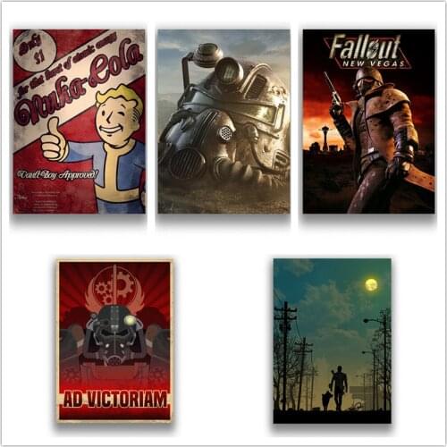Fallout Game Posters Wall Art Prints White Coated Picture Modern Home Room Decoration
