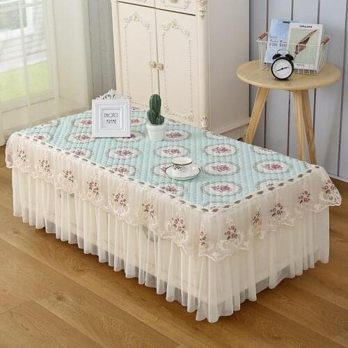 Rectangular Flower Cloth Dust Cover Lace Tea Table Baking Stove Electric stove Cover Home Hotel Wedding Furnishing Decoration