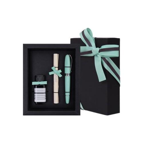 0.58mm Luxury Metal Fountain Pen Gift Set Metal Writing Ink Pens for Lover Friends Valentines Day Gift