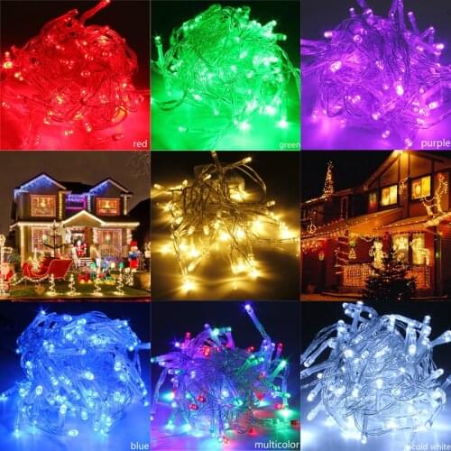 Christmas Lights Waterfall Outdoor Decoration 10M Droop LED Curtain String Lights for Party Garden Eaves Wedding Waterproof