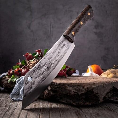 High Carbon Steel Kitchen Knives Handmade Kitchen Knife Forg Meat Cleaver Knife Kitchen Special For Chef Cut Meat