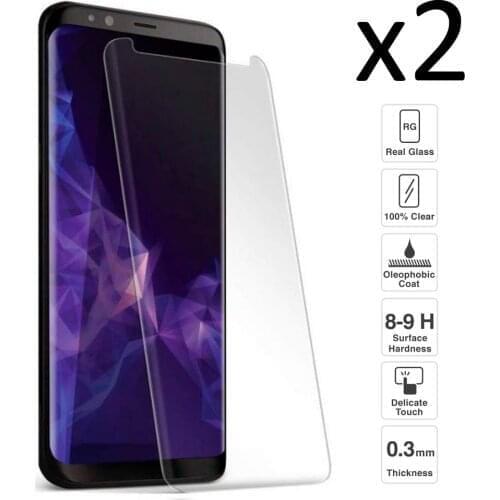 Samsung Galaxy S9 Plus Set 2 pieces tempered glass screen protector anti-scratch ultra thin easy to install