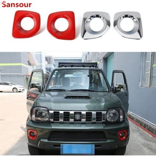 Sansour Chromium Styling for Suzuki jimny 2012 Up ABS Car Front Fog Light Lamp Decoration Cover for Suzuki jimny Accessories