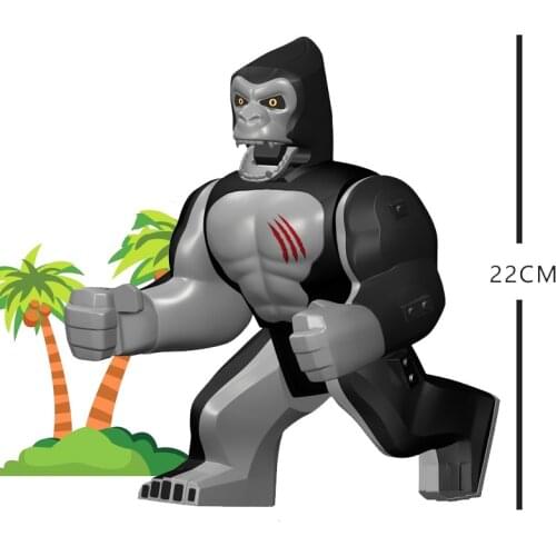 Animal Series Giant Gorilla Scene Matching Accessories Figures DIY Model Building Blocks Bricks Toys Gifts