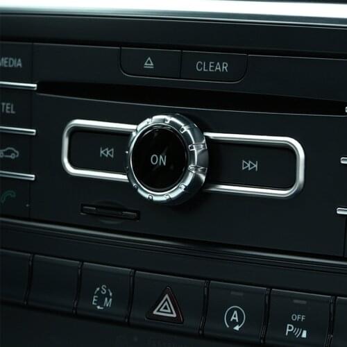 YAQUICKA 2Pcs/set Car Interior Front Console CD Adjust Switch Frame Trim Cover Sticker For Mercedes Benz A B CLA GLA Accessories