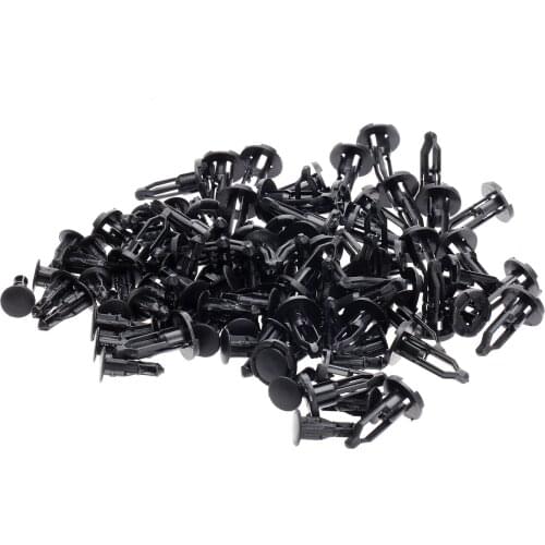 50Pcs Nylon Front Bumper Cover Clips Push Type Retainer Rivets Fasteners Fits Into 9mm Hole for Toyota 52161-16010 Auveco A18873