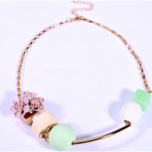 Fashion Bohemia Handmade Wood Necklace for Women Leather Flower Statement Choker Geometric Metal Chain Jewelry 2021Bijouterie