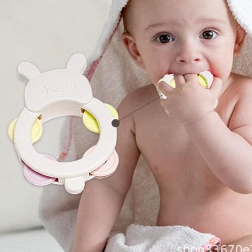 1 Set Shaking Bell Toy Cartoon Animal Bite Resistant Food Grade Baby Rattle Teething Toys Infant Sensory Development Rattles
