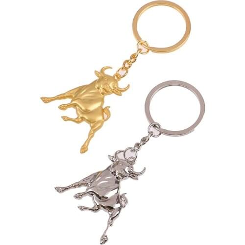 1PCS Souvenir Ox Year Lucky Key Ring Pendant Lucky Bull Keychain Gift Pendant