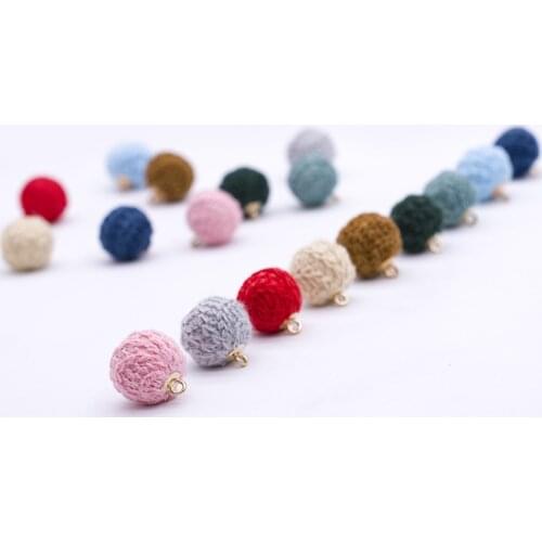 10pcs/Lot 15mm Knit Ball Diy Handmade Oil Enamel Charms Design for Jewelry Making Earring Bracelet or Necklace