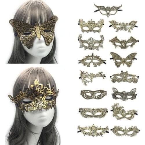 24pcs Lady Party Venice Bar Masquerade Ball Mask Golden Lace Carnival Halloween Christmas Role Play Sexy Eye Mask Props Women