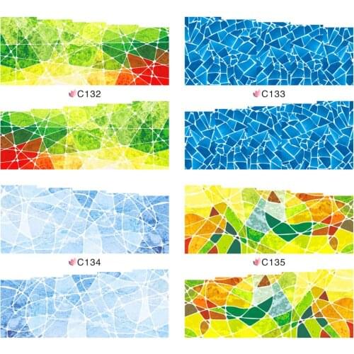 4 PACKS / LOT Nail Art Water Transfers Stickers Nail Decals Stickers Water Decal Flowers Fish Butterfly Fruit C132-C155