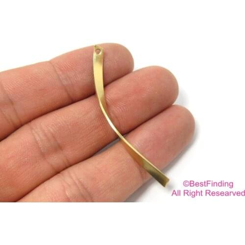 50pcs Brass pendant Earrings charms 50x3mm Twisted rectangle bar Earrings pendant -R064