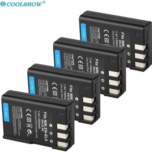 EN-EL9 EN EL9a EL9 Battery 1300mAh Batteries for Nikon EN-EL9a D40 D60 D40X D5000 D300 L15 Camera Batterie