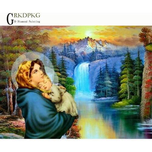 GRKDPKJ 5d diy Full square diamond painting Madonna and religion Wedding decoration painting accessories pictures of rhinestones