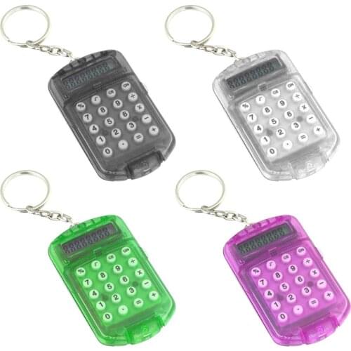 Key Chain Calculator Mini Flip Cover Student Portable Calculator For School Office Portable