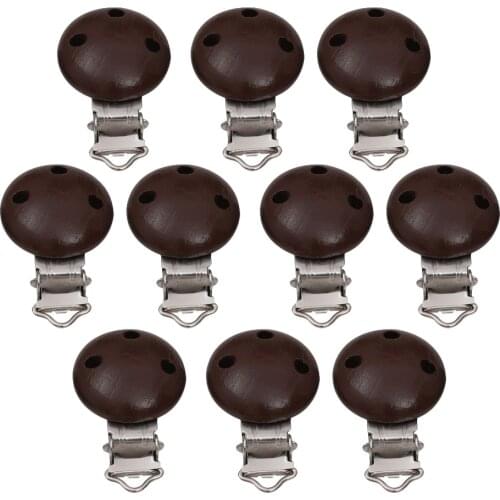 10pcs Infant Baby Wooden Soother Suspender Pacifier Clip Dummy Safety Nipple
