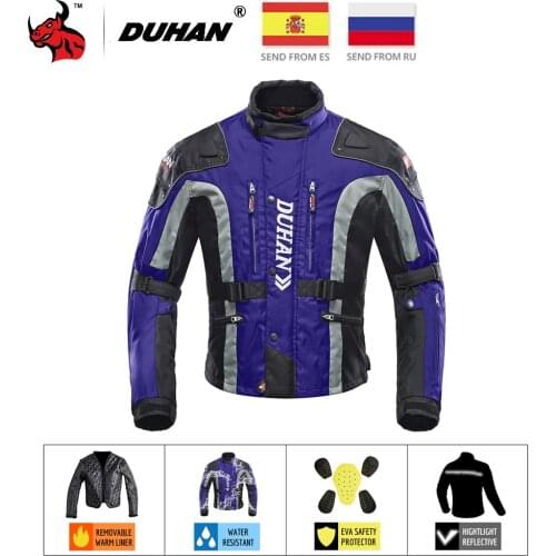 DUHAN Motorcycle Jacket Men Moto Jacket +pants Windproof Motocross Suit Touring Motorbike Riding Set Protective Gear