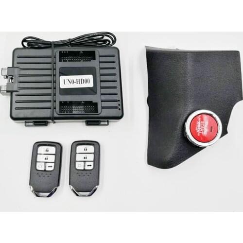 For Honda Vezel Year 2015-2018 Add Push button start stop Car Alarm remote key control and PKE Keyless go system with panel
