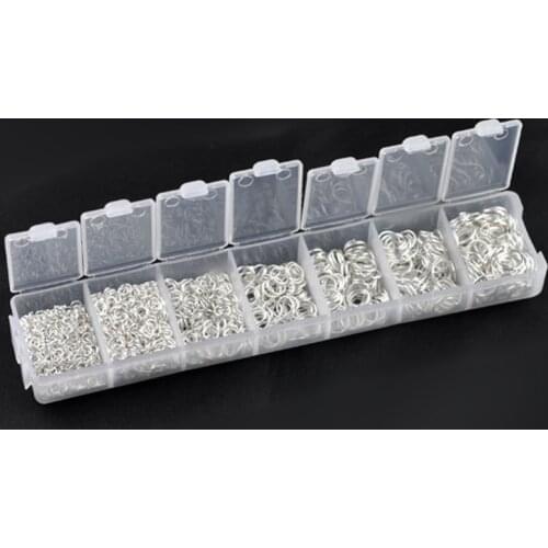 DoreenBeads 1500 PCs Silver Color Open Jump Rings 8mm( 3/8") - 3mm( 1/8") Mixed Jewelry Findings Accessories for DIY Handmade