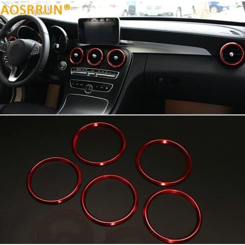 AOSRRUN Air-conditioning outlet sequins ring Car accessories For Mercedes Benz W205 C200 GLC260 GLC200 GLC300 A180 A200 W169