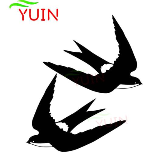 Swallow Creative Flying Car Sticker Fashion Body Window Decoration PVC Waterproof Sunscreen Decal Black/White/Red/Laser/Silver