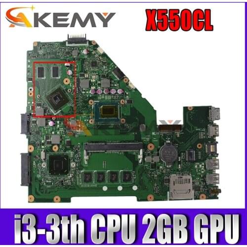 AKEMY X550CC Mainboard For ASUS X550CL X550VB X552C A550C A550V Laptop Motherboard Mainboard W/ i3-3217U CPU 2GB GPU