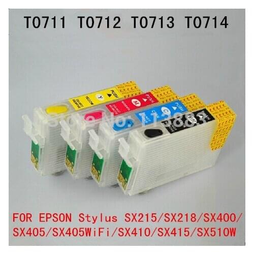 71 T0715 T0711 Refillable ink cartridge for EPSON Stylus SX215/SX218/SX400/SX405/SX405WiFi/SX410/SX415/SX510W SX515W printer