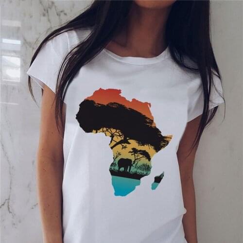 Leisure Fashion Tshirt Tops Hipster Shirt Poleras Mujer De Moda T-shirt Harajuku Letter African Plate T Shirt