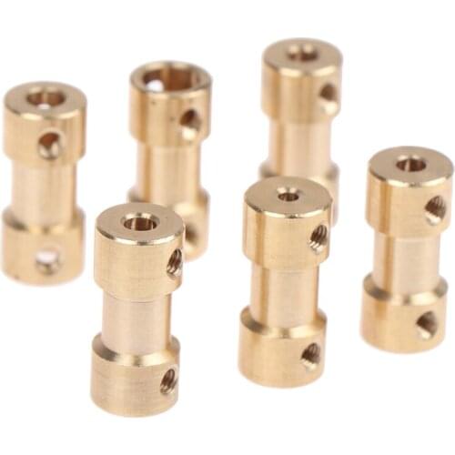 2-6mm Brass Connecting Shaft Motor Drive Connector Rigid Coupling Coupler Sleeve