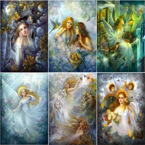 Cuadros haft diamentowy diamond painting 5D kit set Full square Cross stitch tools colour Mosaic animal bird flower angel woman