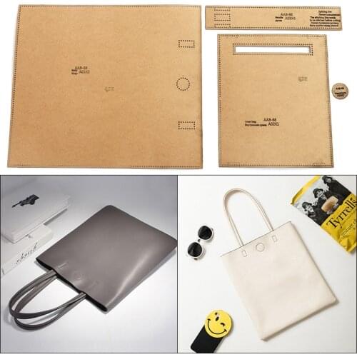 1Set DIY Kraft Paper Template New High Capacity Handbag Shoulder Bags Leather Craft Pattern DIY Stencil Sewing Pattern 31cm*35cm