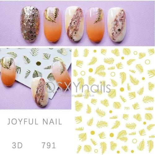 50pcs Vintage Metal Gold Nail Art Sticker Figure Decorative Leaf Veins Design Adhesive Decals for Nail Art Decoration Manicure