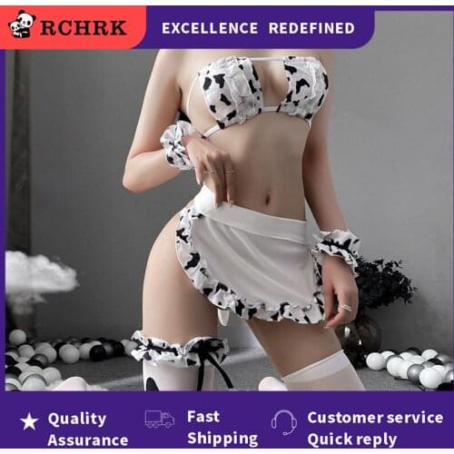 2021New Cosplay Costume Maid Bikini Swimsuit Anime Girls Swimwear Clothing Lolita Bra and Panty Set Stockings Uniform temptation