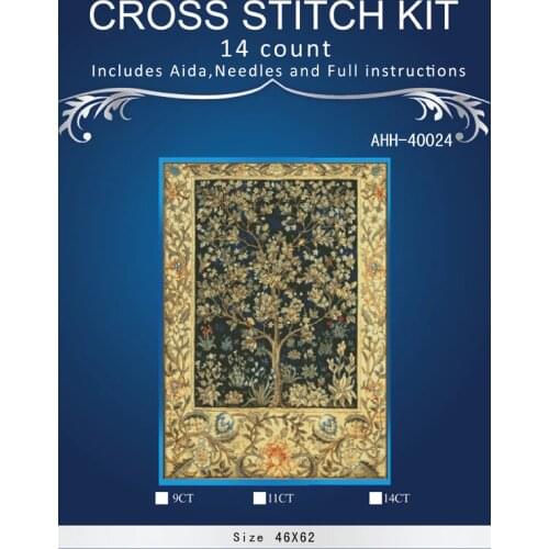 New Lucky Tree Scenery Embroidery Needlework Crafts 14CT Unprinted DMC DIY Quality Cross Stitch Kits Handmade 2