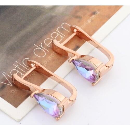 New Trend Water Drop Earrings 585 Rose Gold Women Dangle Earrings Simple Romantic Trendy Fashion Jewelry 2021 Jewelry