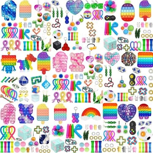 Christmas Gift DIY Push Bubble Figet Toys Pack Anti Stress Strings Relief Adults Children Sensory Antistress Relief Anti Stress