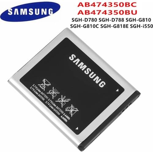 SAMSUNG Orginal AB474350BU AB474350BC Battery 1200mAh For Samsung SGH-D780 SGH-D788 SGH-G810 SGH-G810C SGH-G818E SGH-i550