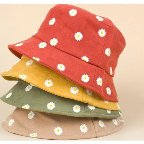 7 Colors Toddler Baby Girls Boys Little Daisy Sun Hats Fashion Sunflowers Pattern Fisherman Hat with Windproof Strap