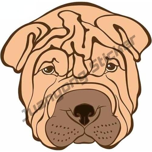 SHARPEI Cartoon Oem Car Stickers Vinyl for Bumper Trunk Truck Graphics Rear Windshield Windows Scratch-Proof Exterior PVC13x13cm