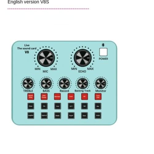 V8S Audio External Sound Card Headset Microphone Webcast Personal Entertainment Streamer Live Broadcast for PC Phone Computer