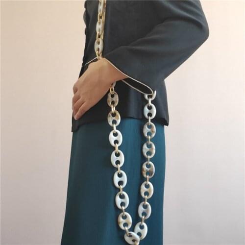 Fashion design acrylic metal pig nose cross body long bag chain chain