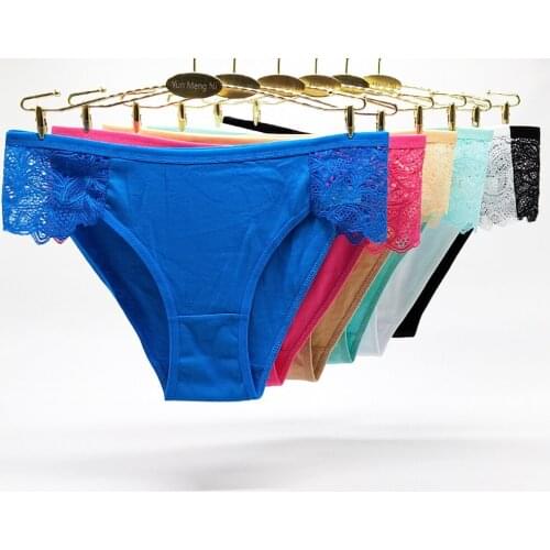 Womens Briefs Comfortable Womens Cotton Underpants For Female Low Waist Lace Underwear Sexy Panties Culotte Bragas Mujer 6Pcs