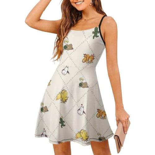 Tonberry Dress Suspender Modern Spandex Bodycon Female Printed Date Tight One-Piece