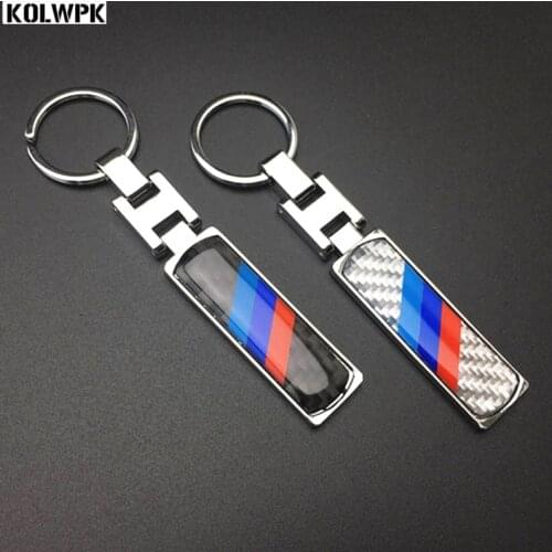 10pcs NEW Carbon fibre Metal Car M Power Key Ring KeyChain For BMW E46 E39 E60 F30 E90 F10 E36 X5 E30 E34 Key Case Key Holder