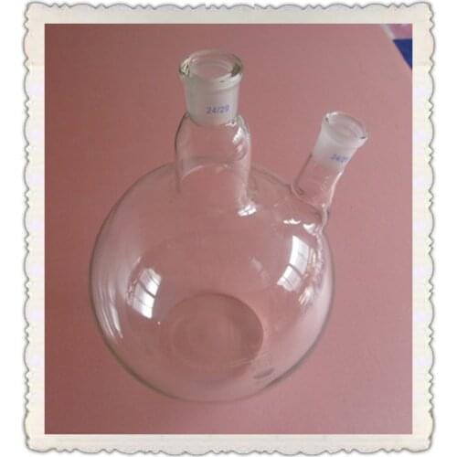 500ml,Two necks,Flat Bottom Glass Flask,Joints 24/29,Chmeistry Boiling Bottle,2-neck